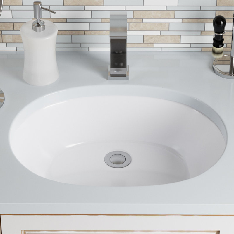 MRDirect Vitreous China Oval Undermount Bathroom Sink with Overflow